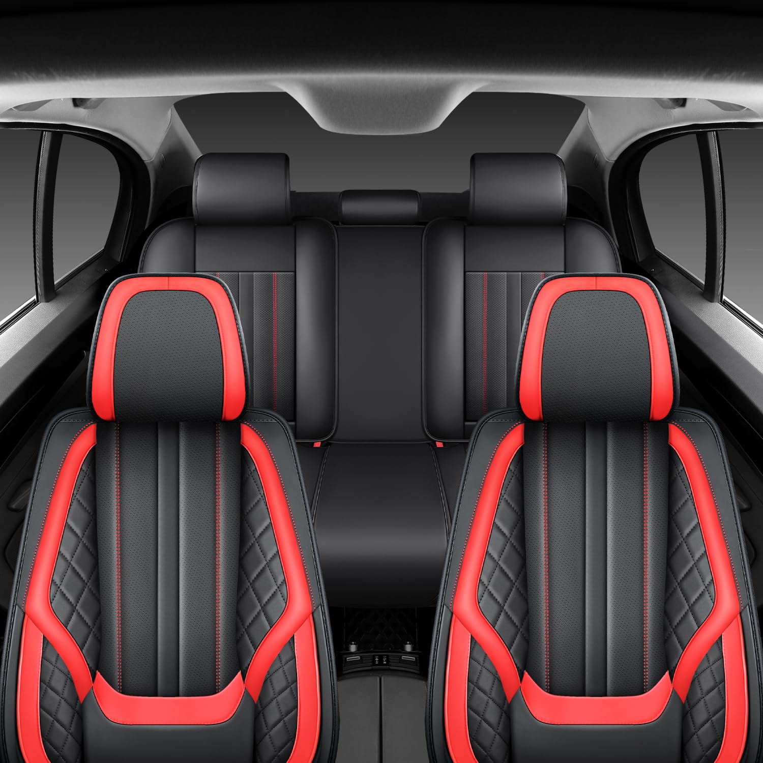 Car Seat Covers for Hyundai Venue 2020-2024 2025 Premium Waterproof Nappa Leather Seat Covers Full Set Breathable Comfortable — view 4