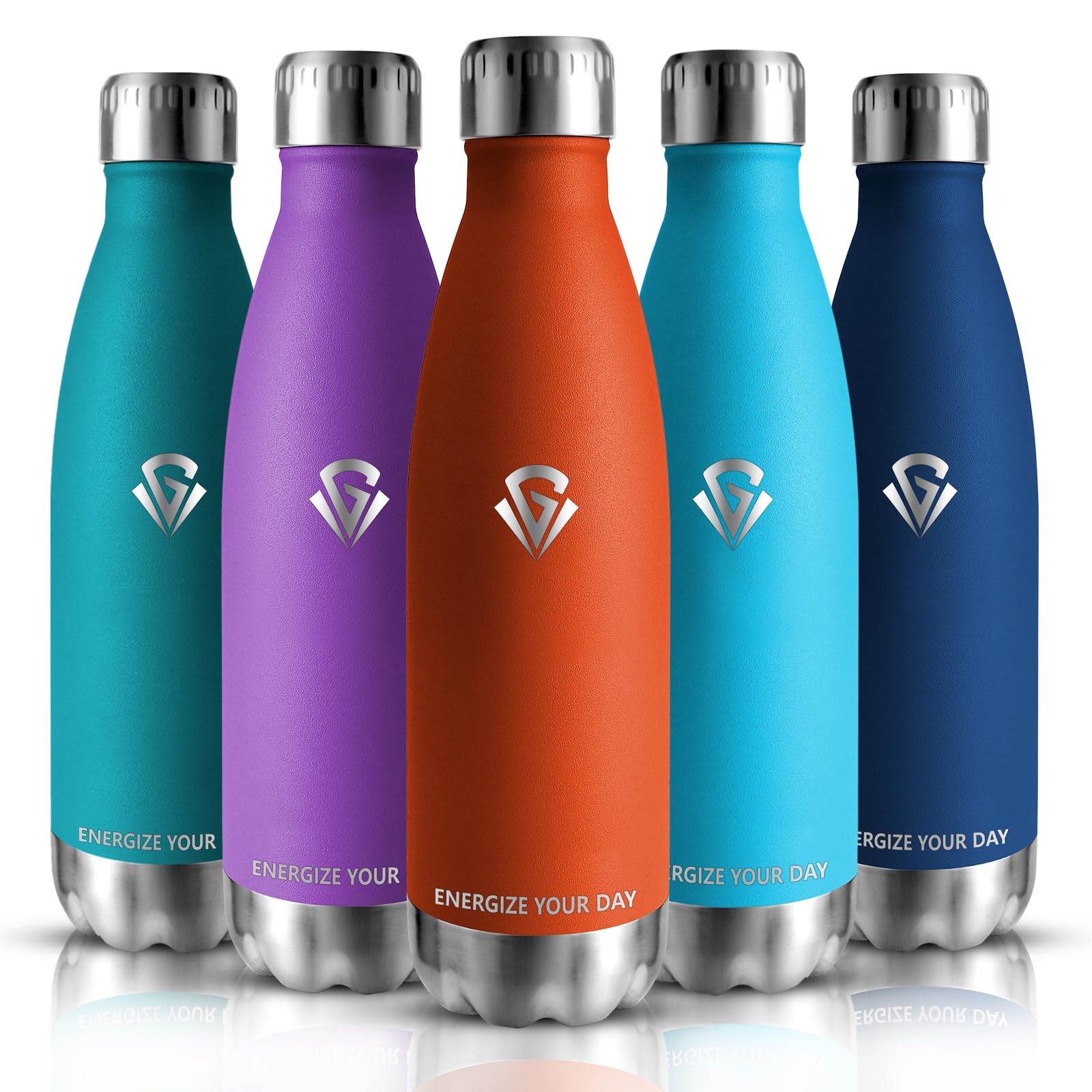 Grsta Stainless Steel Drinking Bottle, 750 ml, BPA-Free, Sports Water Bottle, Leak-Proof, Thermos Flask, Water Bottle, Suitable for Carbonated Drinks, Insulated Cup for Sports, Gym, Outdoor,