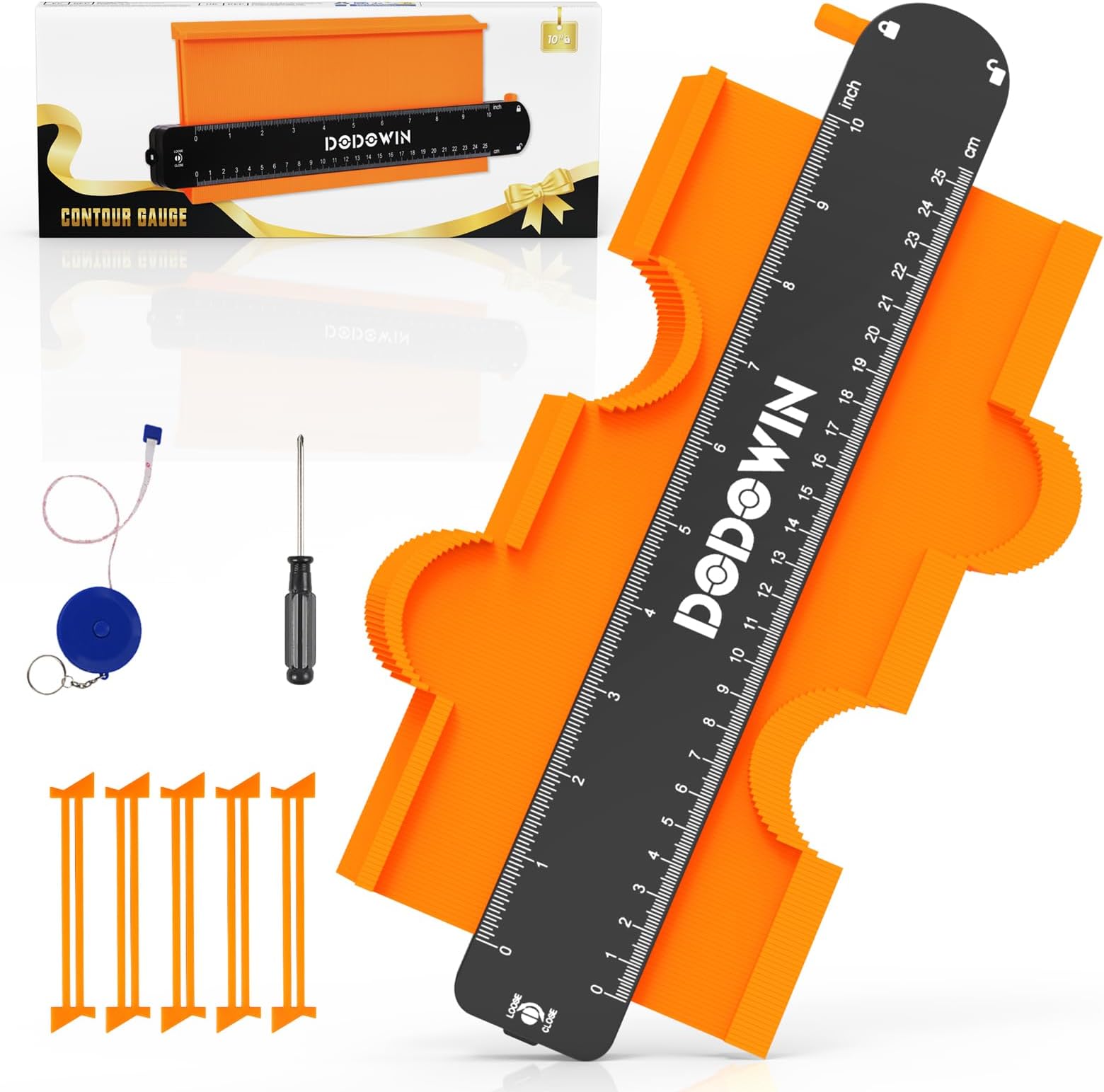 Tools for Men Dad Husband, Contour Gauge Profile Tool, Cool Gadgets, Birthday Gifts for Men Him Women Fathers Day, Profile Gauge Duplicator with Lock Must Have Corner Tool for DIY Handyman Home Decor