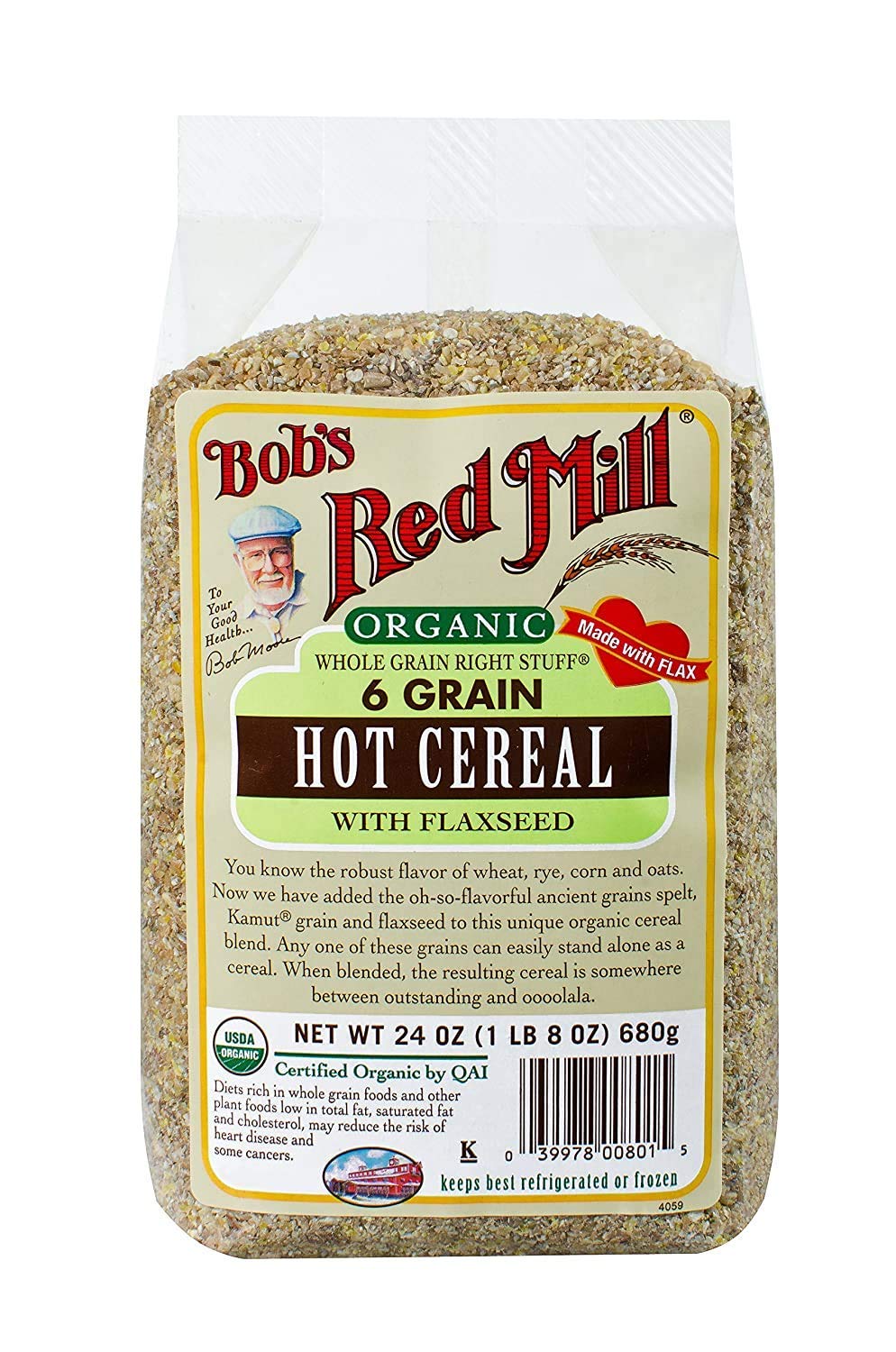 bob's red mill organic whole grain high fiber hot cereal