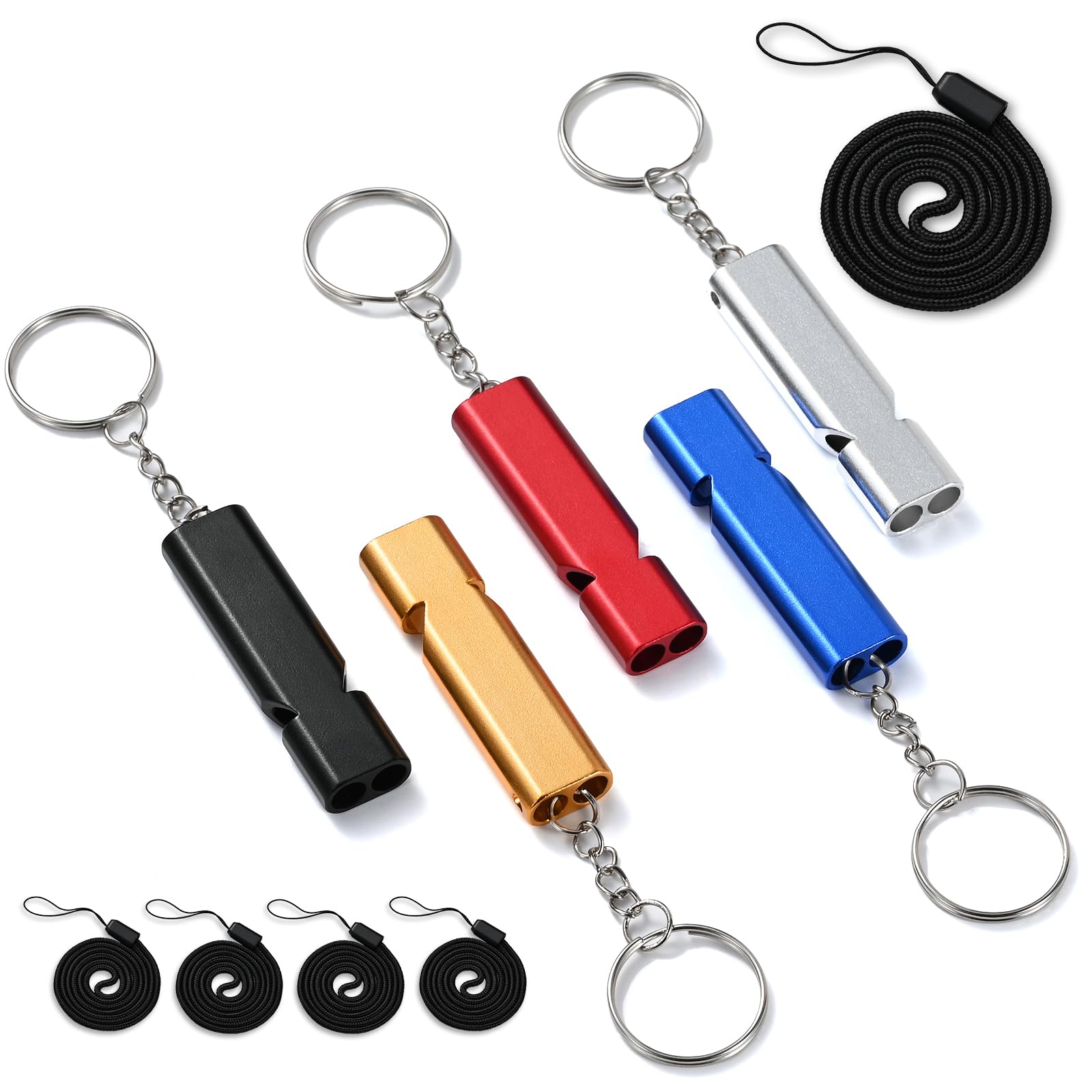 BEIHOO Aluminum Survival Whistle, 5-Pack