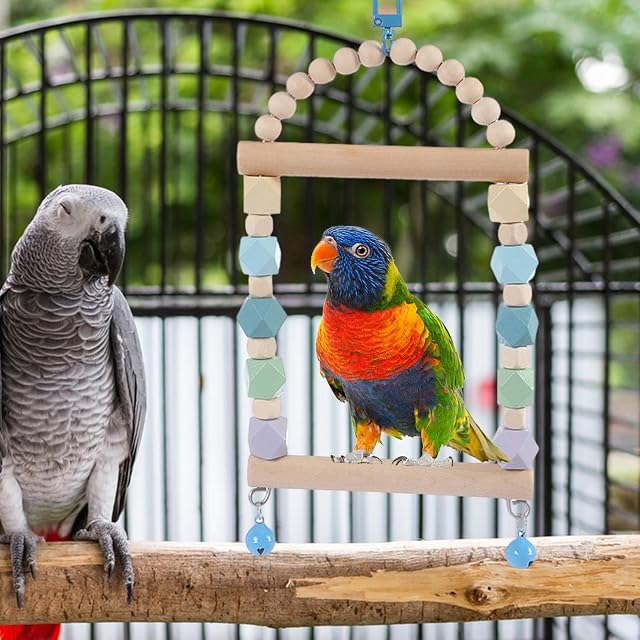 Foto 7 de 8 de Tedious Juguetes de Periquito para Jaula, Juguetes de Columpio para pájaros