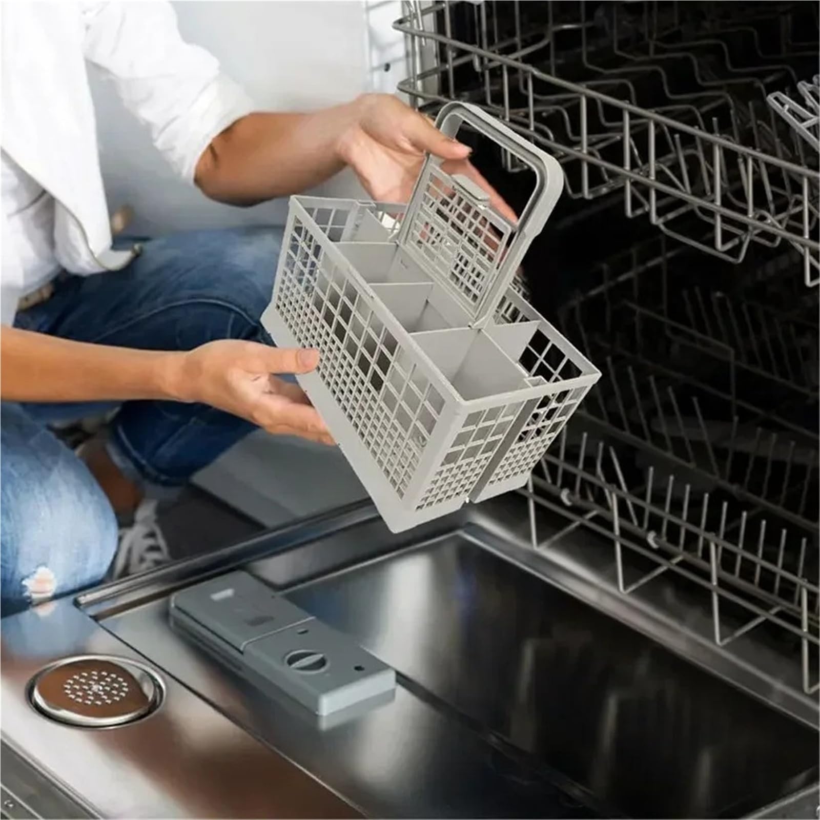 Cesta for cubiertos universal plegable for lavavajillas | Organizador de vajilla de cocina, accesorio de repuesto for lavavajillas domésticos.(2Pcs)