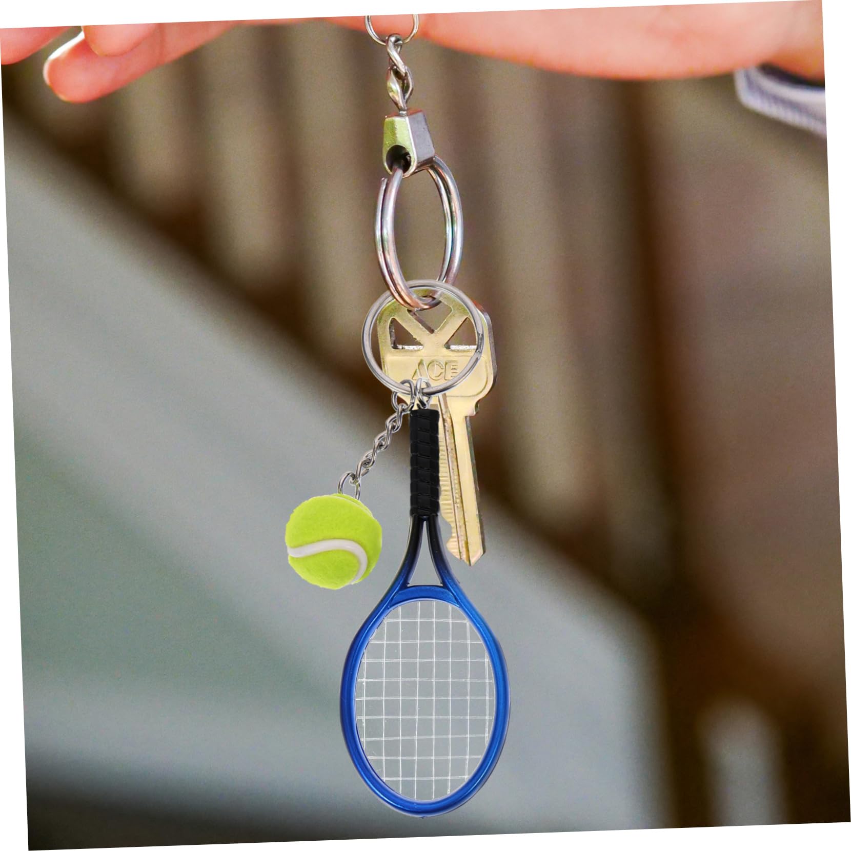 GALPADA 9 Piezas Tenis Llavero Mini Llavero Voleibol Decoraciones Del Coche Mini Juguetes a Granel Llavero Amantes Del Tenis Llavero Metálico Adorno Tenis El Plastico Bolsas Portátil