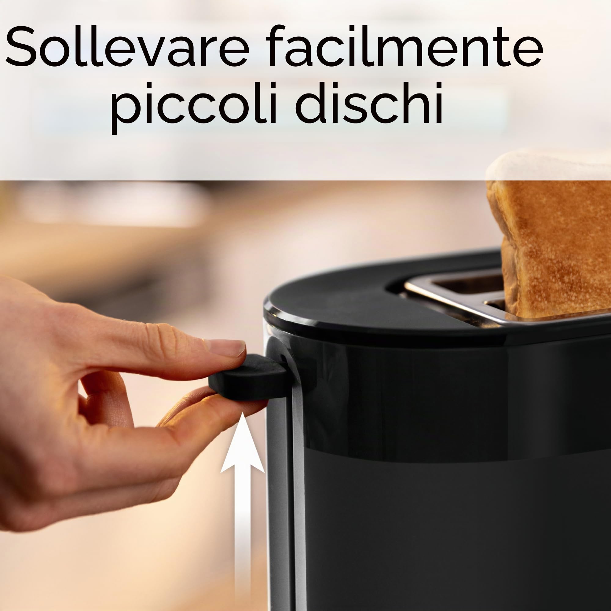 Bosch MyMoment TAT2M123 - Tostapane compatto, con funzione di scongelamento, con funzione di scongelamento, funzione di sollevamento, centraggio del pane, perfetto per 2 fette, 800 Watt, nero opaco