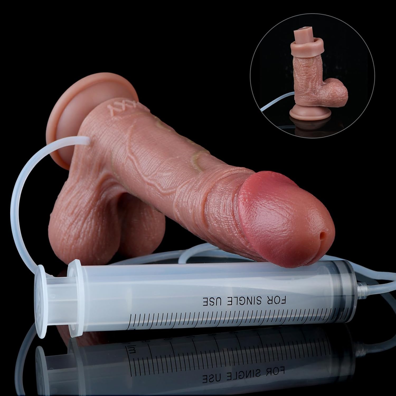 8.89" Realistic Squirting Dildo Ejaculating Anal Dildo Suction Cup G-spot Hands-Free Soft Cumming Penis Adult Sex Toy for Women Men (Squirting)