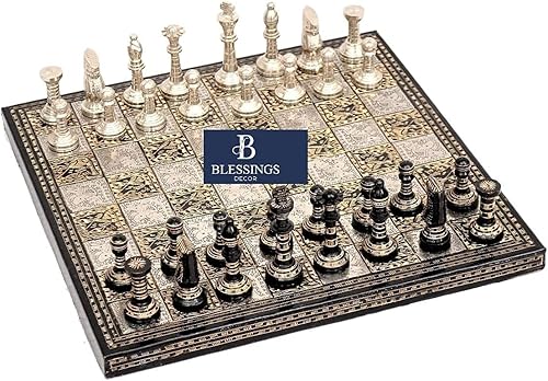 Guruji Divinity - Juego de ajedrez coleccionable de metal de latón de alta calidad, piezas de ajedrez de latón para hombres almacenadas en caja de