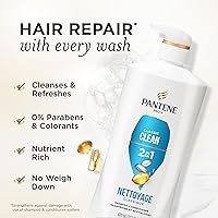 Vista 2 de Pantene Champú y Acondicionador 2 en 1, Limpieza Clásica - Nutrientes Pro-V para Cabello Seco y Teñido, Cabello de Aspecto Saludable en Cada Lavado