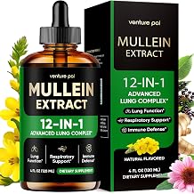 Venture Pal Seasonal Respiratory Support Drops, Mullein Flower & Leaf Extract with Bromelain, Quercetin, Elderberry & Echinacea, Alcohol-Free, 4 oz