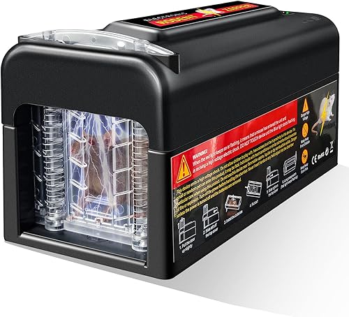 Trampas eléctricas para ratas trampa humana para ratones para matar instantáneamente en interiores con potente voltaje, eficiente trampas para