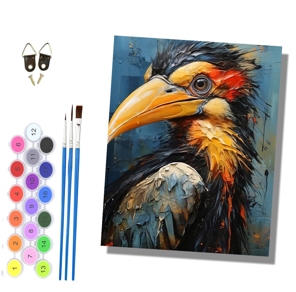 HONGPZH Paint by Numbers for Adults and Beginner Painting by Number Kits On Canvas Without Frame Painting Acrylic Paints Home Wall Decor 40x50cm/16x20in Colorful Birds