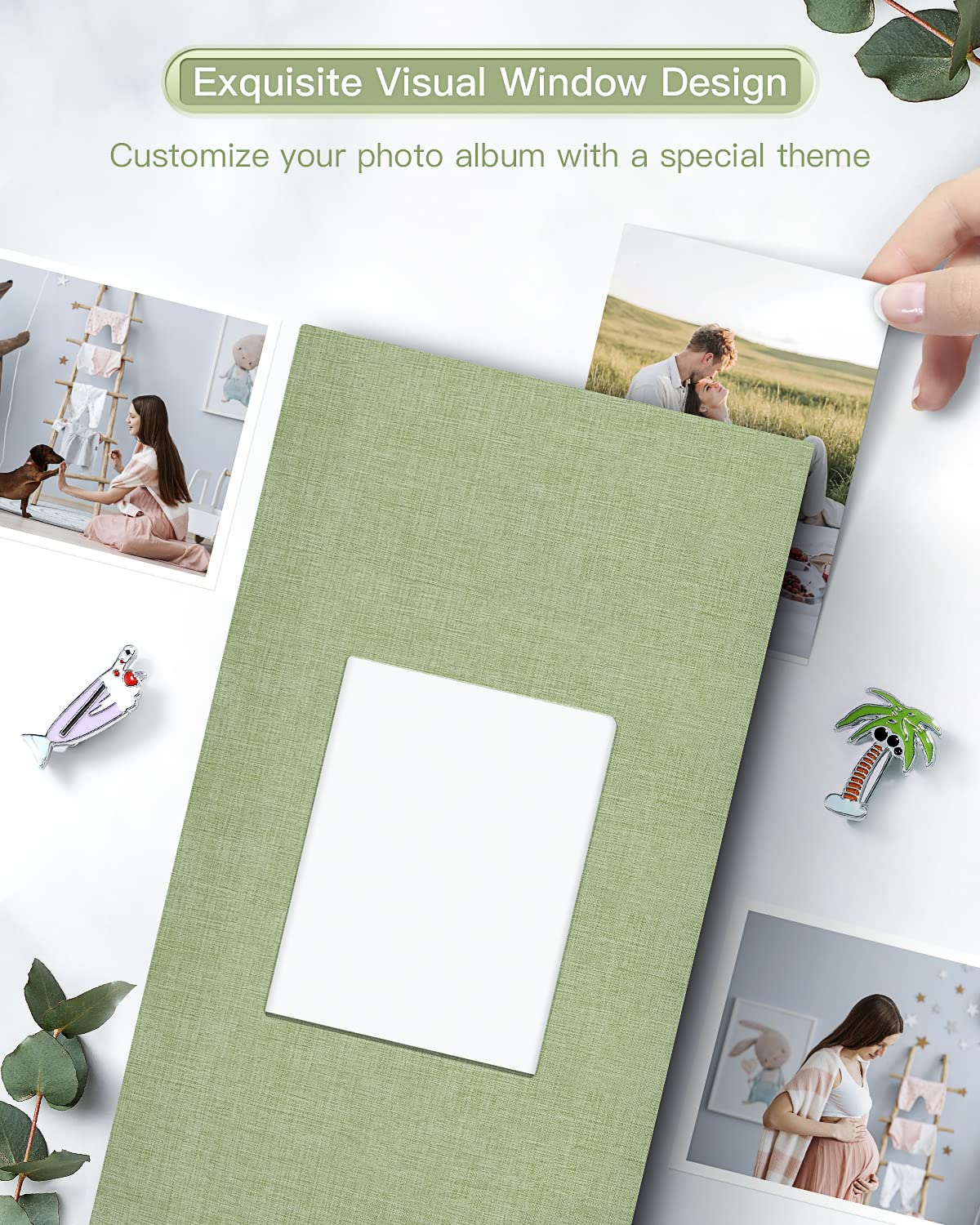 Popotop Photo Album 4x6-300 Photos Linen Cover Photo Books with 300 Horizontal Pockets,Slip-in Picture Albums for Family Wedding Anniversary Baby Vacation Pictures - Image 3