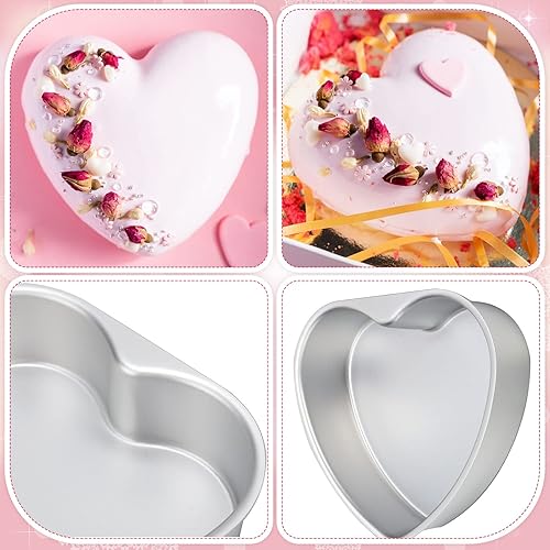Miniatura 5 de Nuogo 3 moldes para pasteles en forma de corazón, de aluminio, de 8 pulgadas, moldes divertidos para hornear, herramienta de molde para cocina,