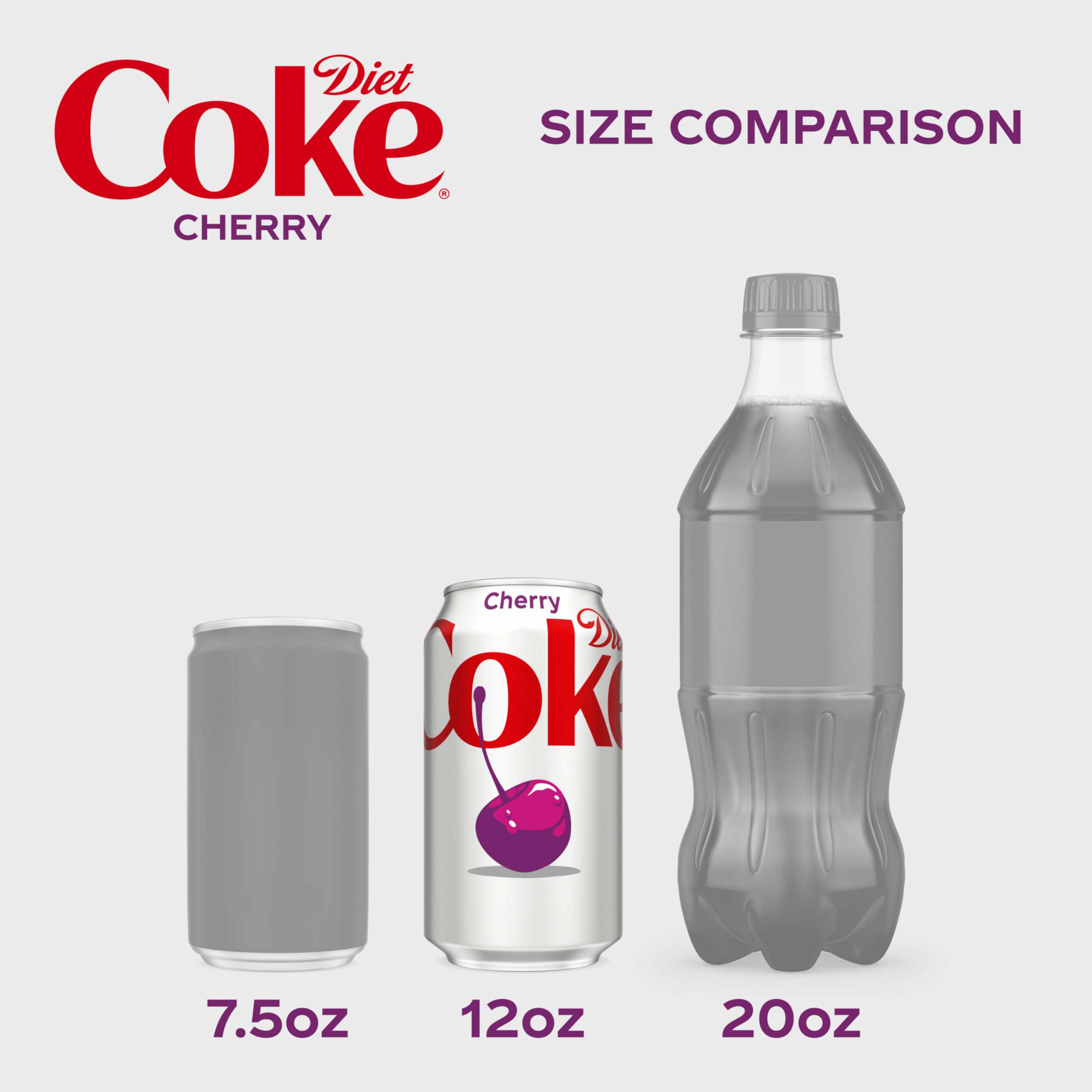 Diet Coke Cherry Soda Soft Drink, 12 fl oz, 12 Pack