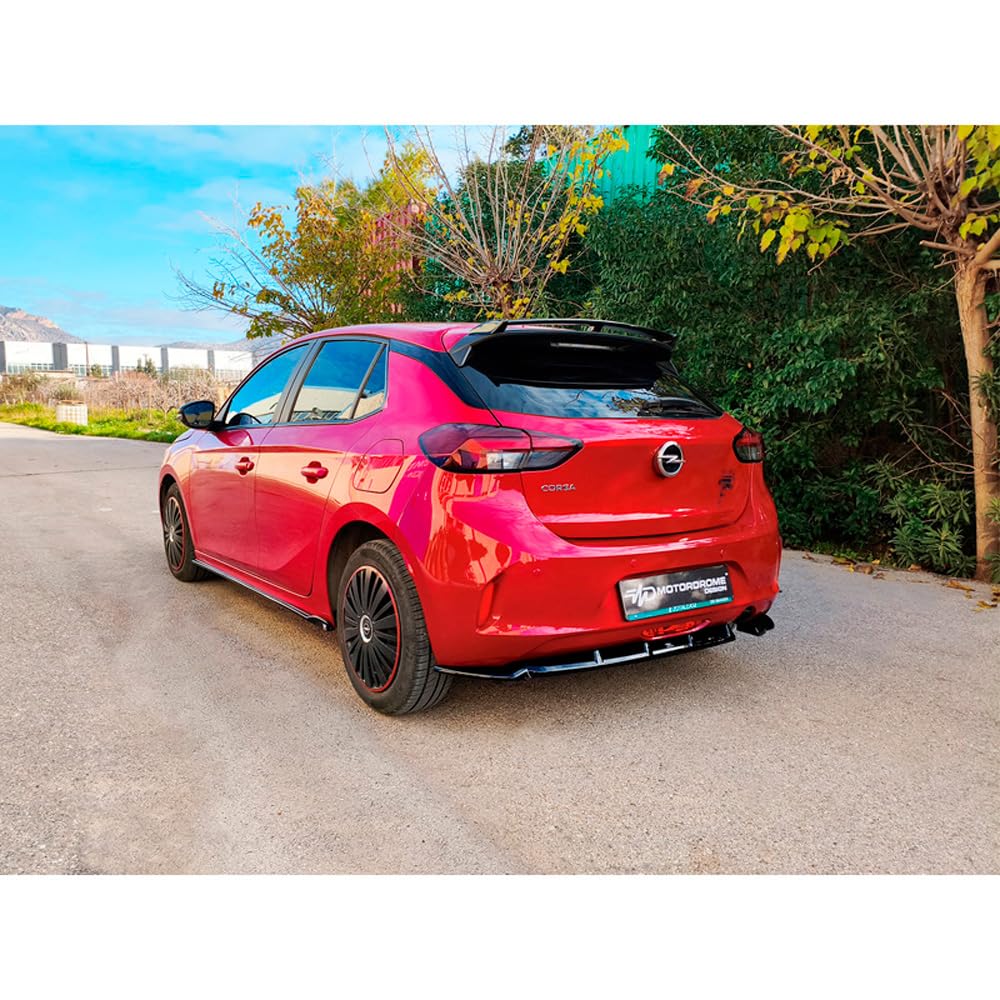 Jupe Arrière compatible avec Opel Corsa F (excl. GS-Line) 2019- (ABS), Noir
