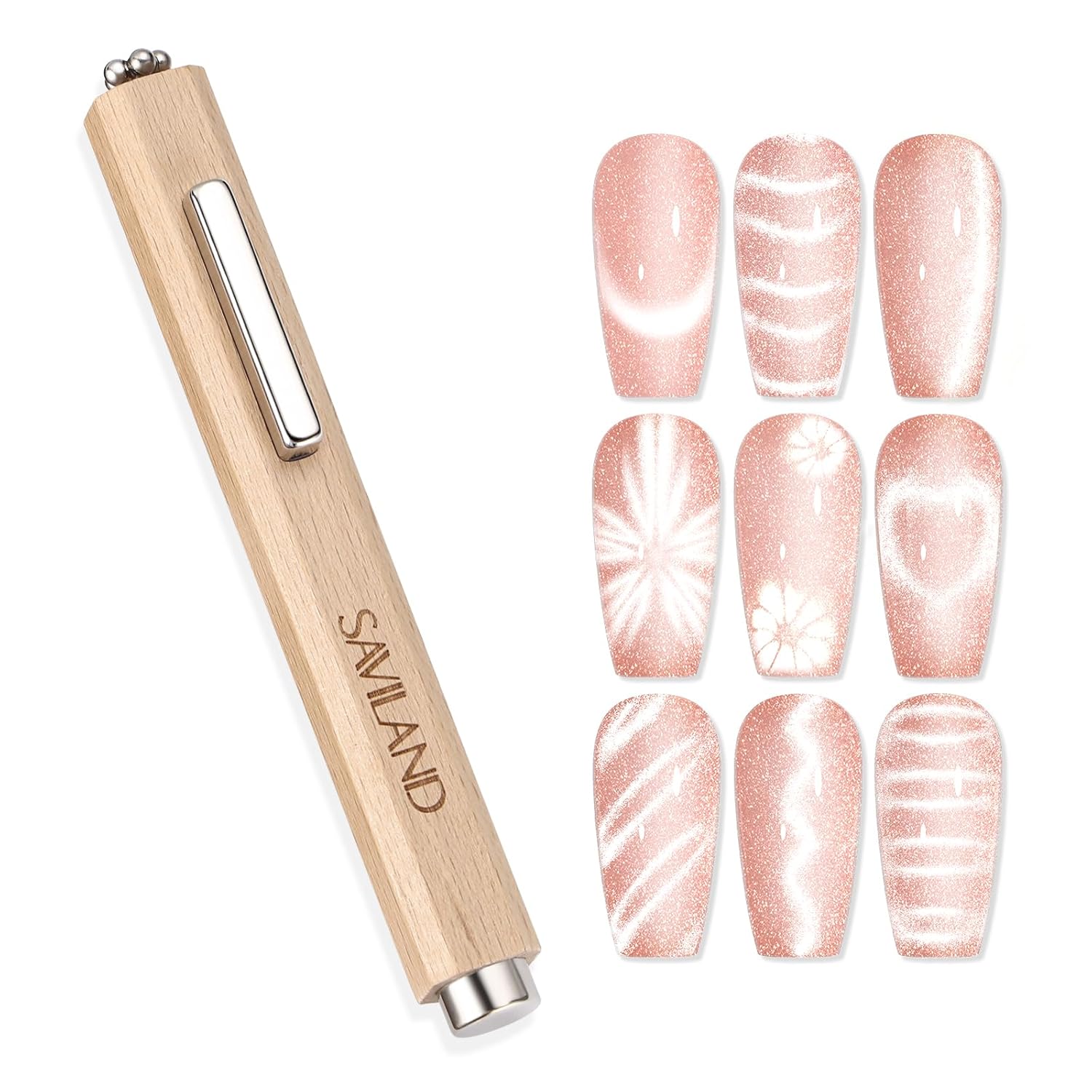 SAVILAND Cat Eye Magnetic for Nail 3-in-1 Cat Eye Gel Nail Polish N35 Neodymium Strong Suction Magnet Wand