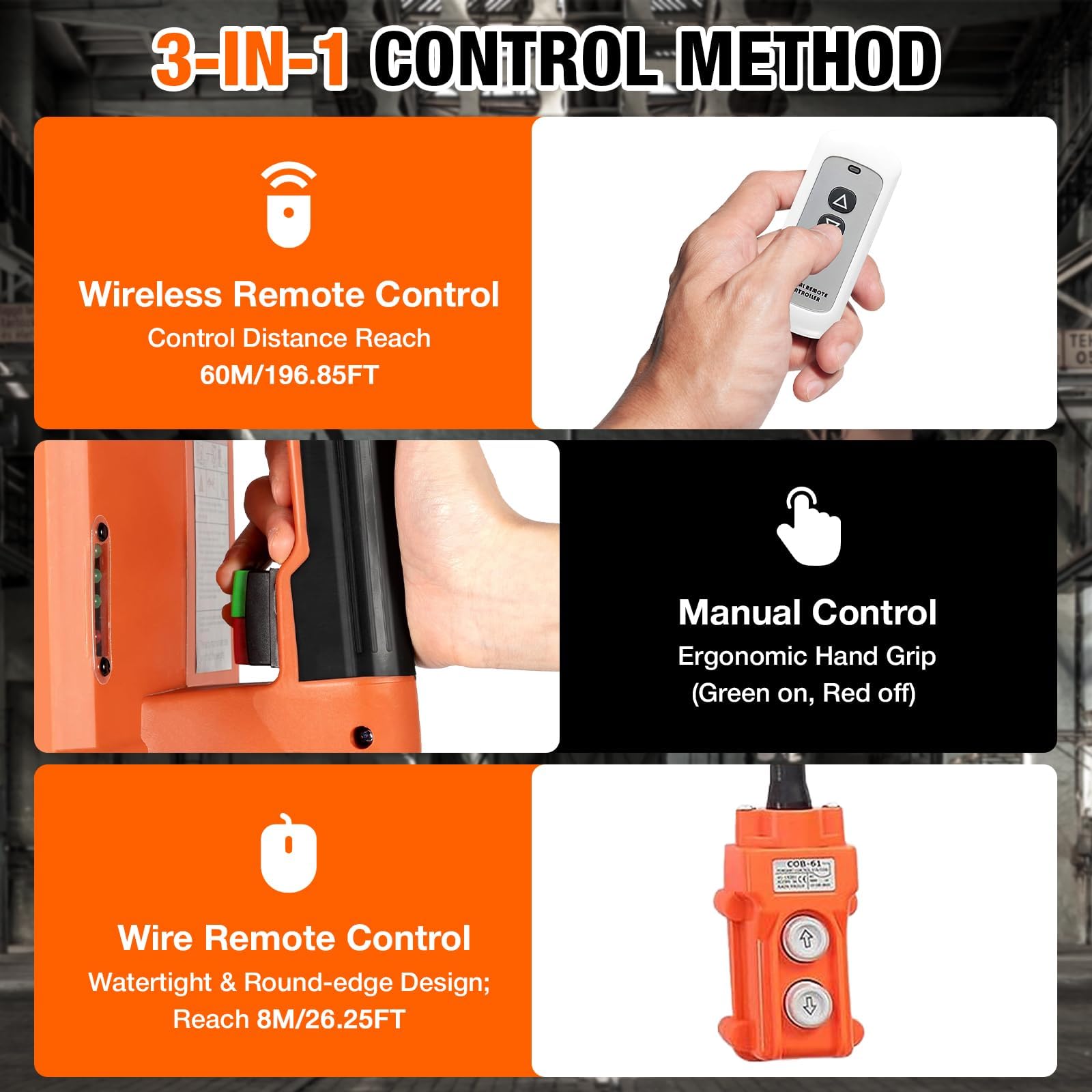 3-in-1 Electric Winch - Remote Control Lift Crane -5