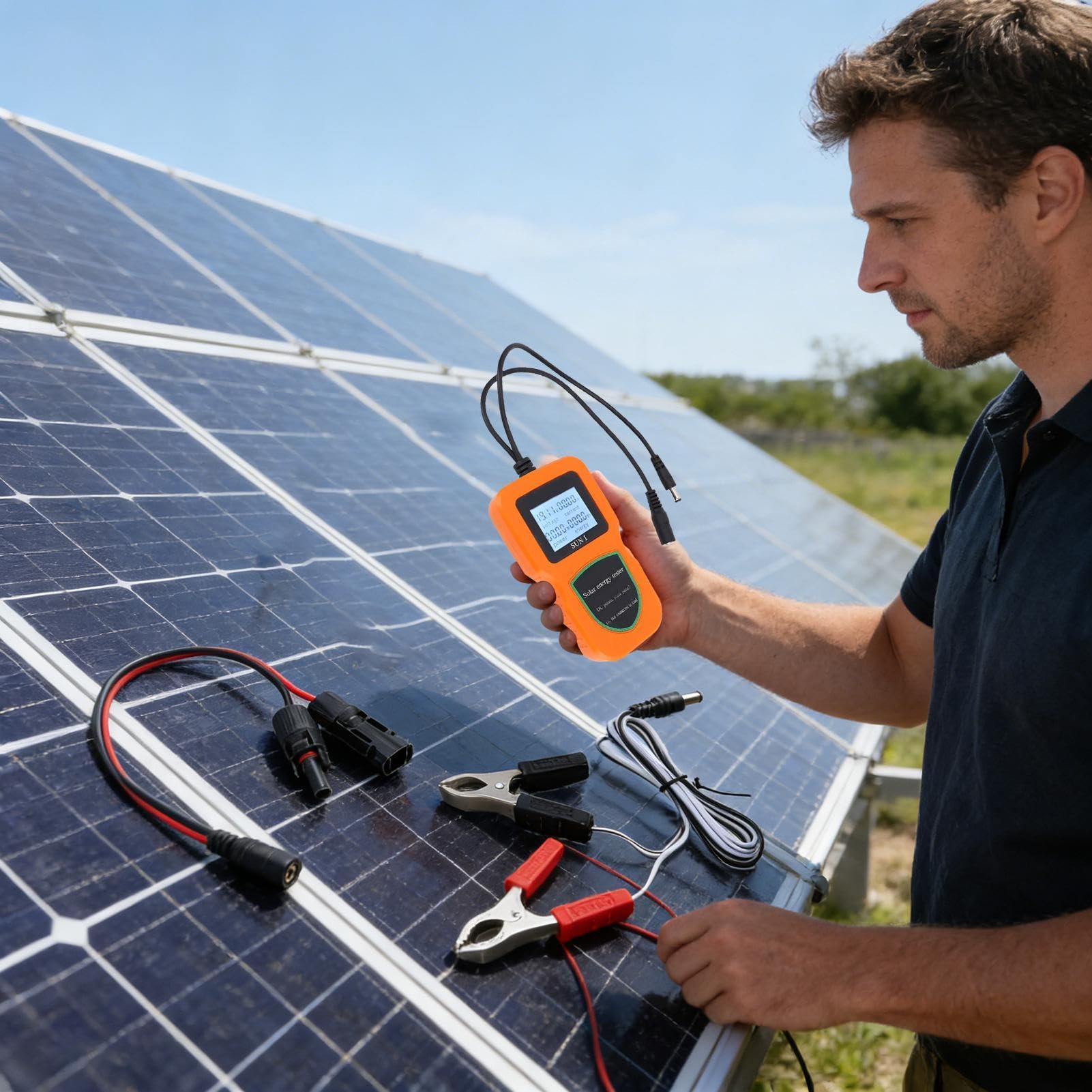 Misuratore Di Solare Display LCD Senza Batteria Con Retroilluminazione | Tester Assorbimento Elettrico Per Esterno Casa Appartamento Automobile Furgone Camper Barca Viaggio Monitoraggio Test
