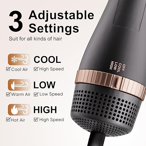 Miniatura 7 de DAILYLIFE - Juego de cepillos secadores de pelo, cepillo secador de pelo con 5 accesorios, estilizador de pelo múltiple para reventones de salón,