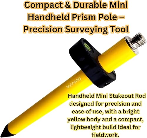 Miniatura 2 de Mini varilla de replanteo de mano | Mini postes de prisma de mano - Accesorios de poste de prisma de levantamiento roscado compatibles con