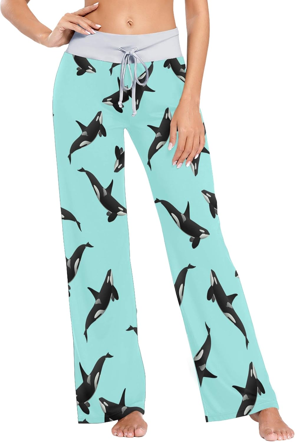 Women Pajama Pants Long Comfy Casual Drawstring Stretch Wide Leg Lounge Pants