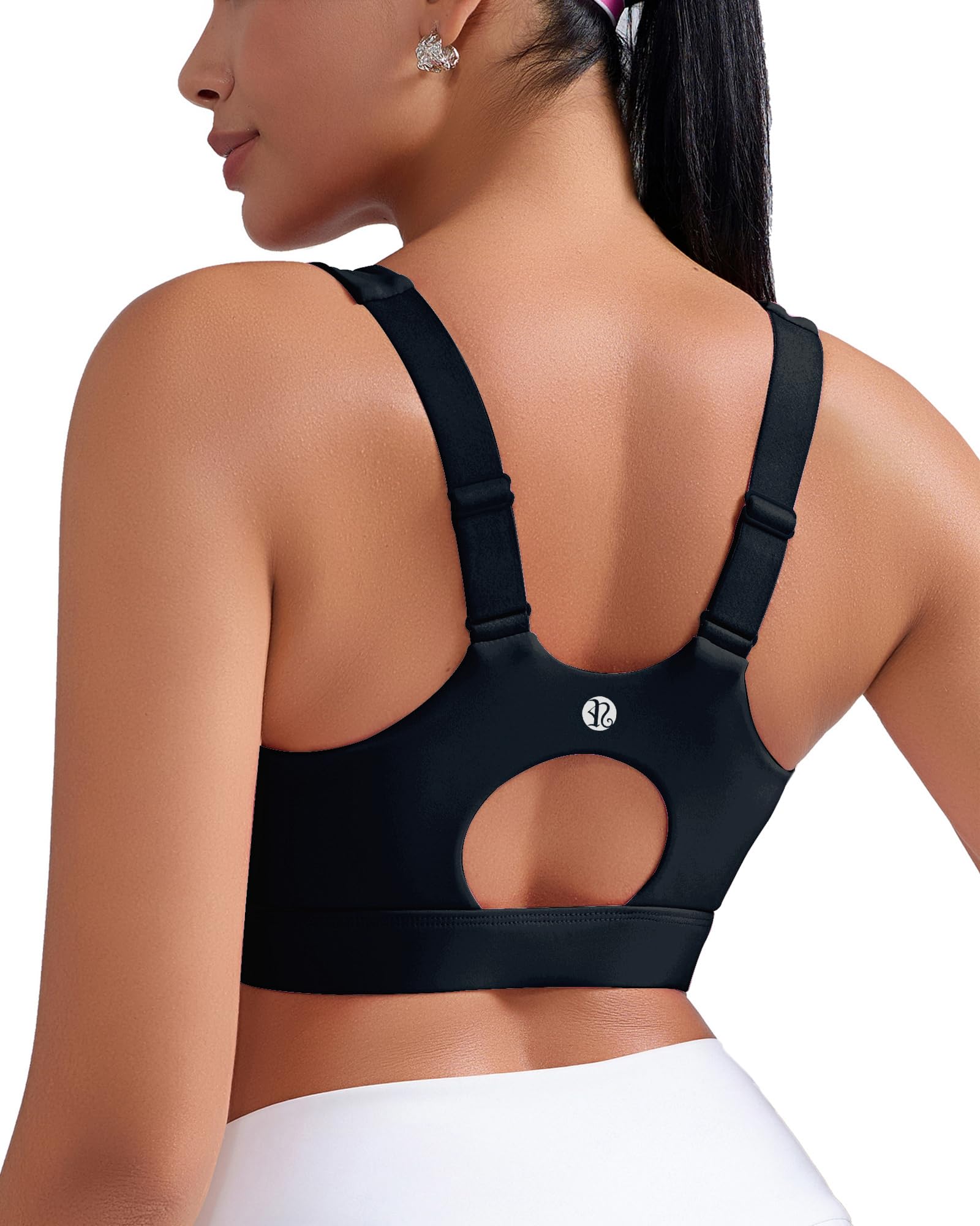 RUNNING GIRL Sports Bras for Women High Support Adjustable Straps High Impact Molded Cup Sports Bra with Sewn