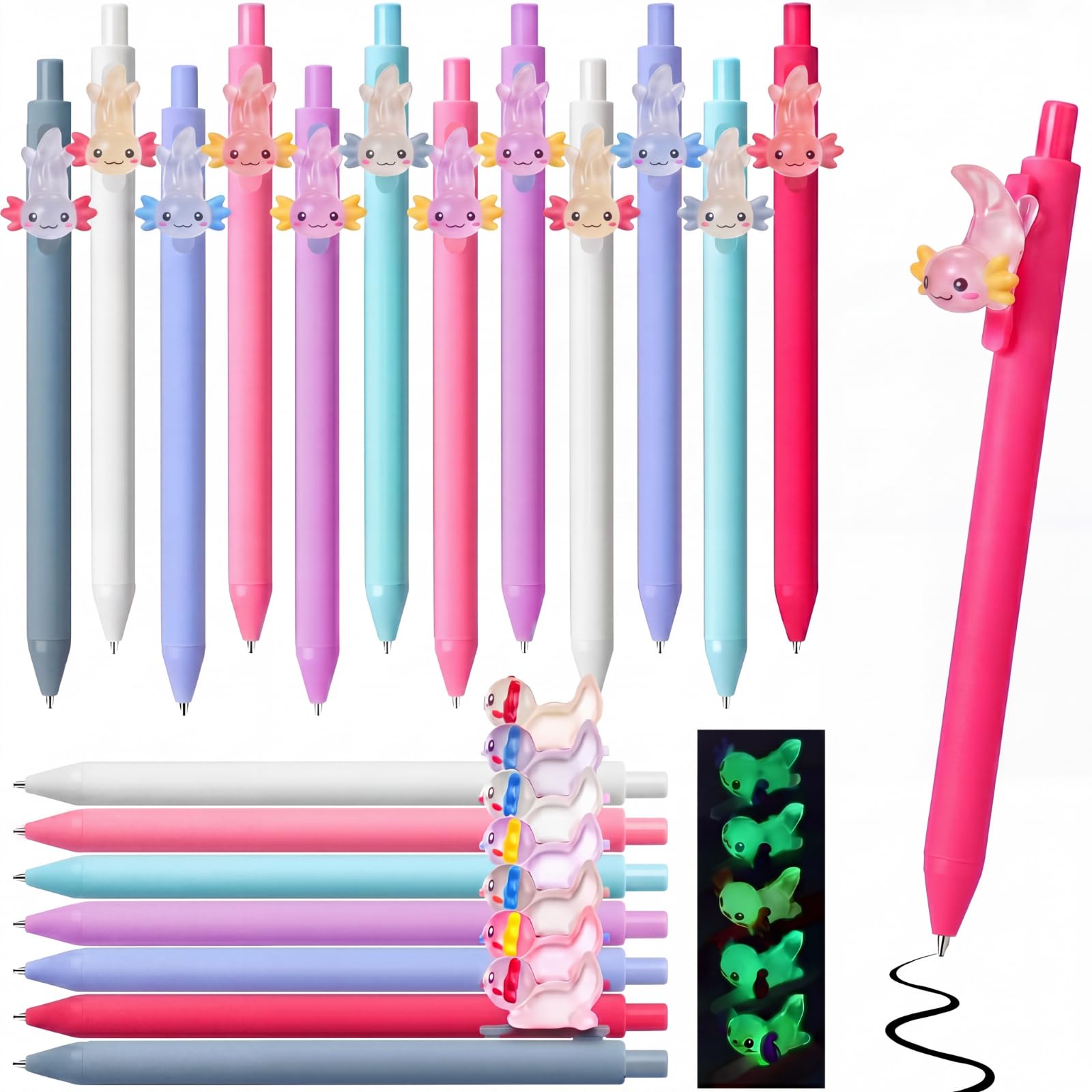 Amazon.com: Sayglossy 28 Pcs Graduation Axolotl Pens Glow in The