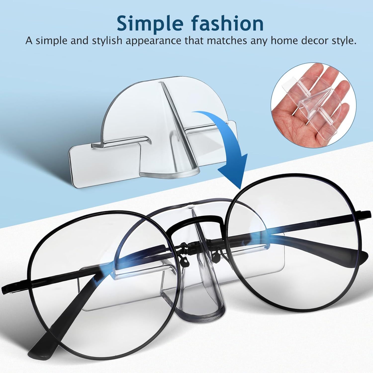 4pcs Transparent Eyeglass Storage Mounted Organizer for Bedroom and Bathroom Space-efficient Sunglasses Display Fun Nose Design Easy Installation