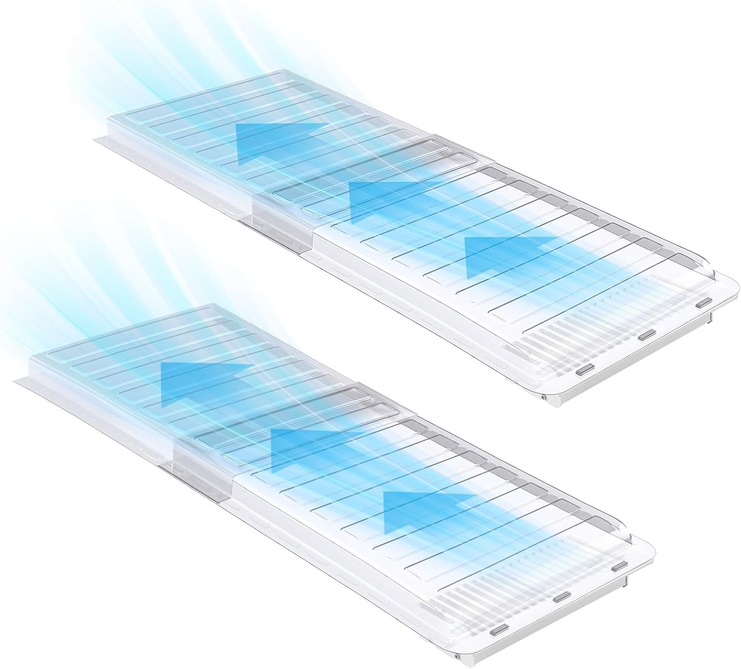 Touri 2 Pack Magnetic Air Vent Extender for Under Furniture, Upgraded Thickened Floor Vent Deflectors for Home Floor, Thick PET Material, Fits 10" to 12" Floor Registers, Extends up to 33" Long