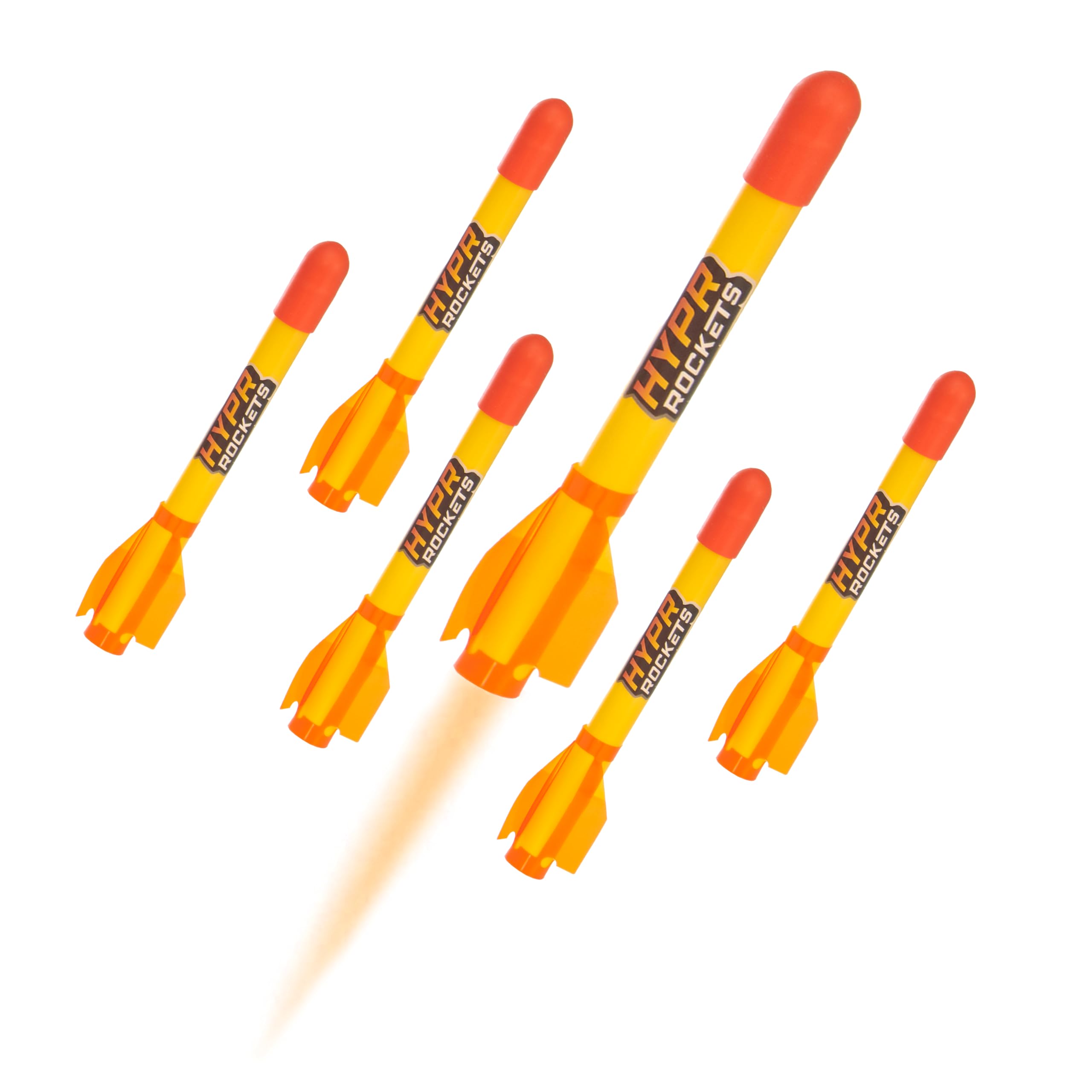 Hypr Rocket Launcher Original Refill Pack – 6 Patented Designed Rockets Only, Aerodynamic Rocket Head, High-Performance Fins, Soars 500 Feet, Durable, Outdoor Toy for Kids, Christmas/Birthday Gifts