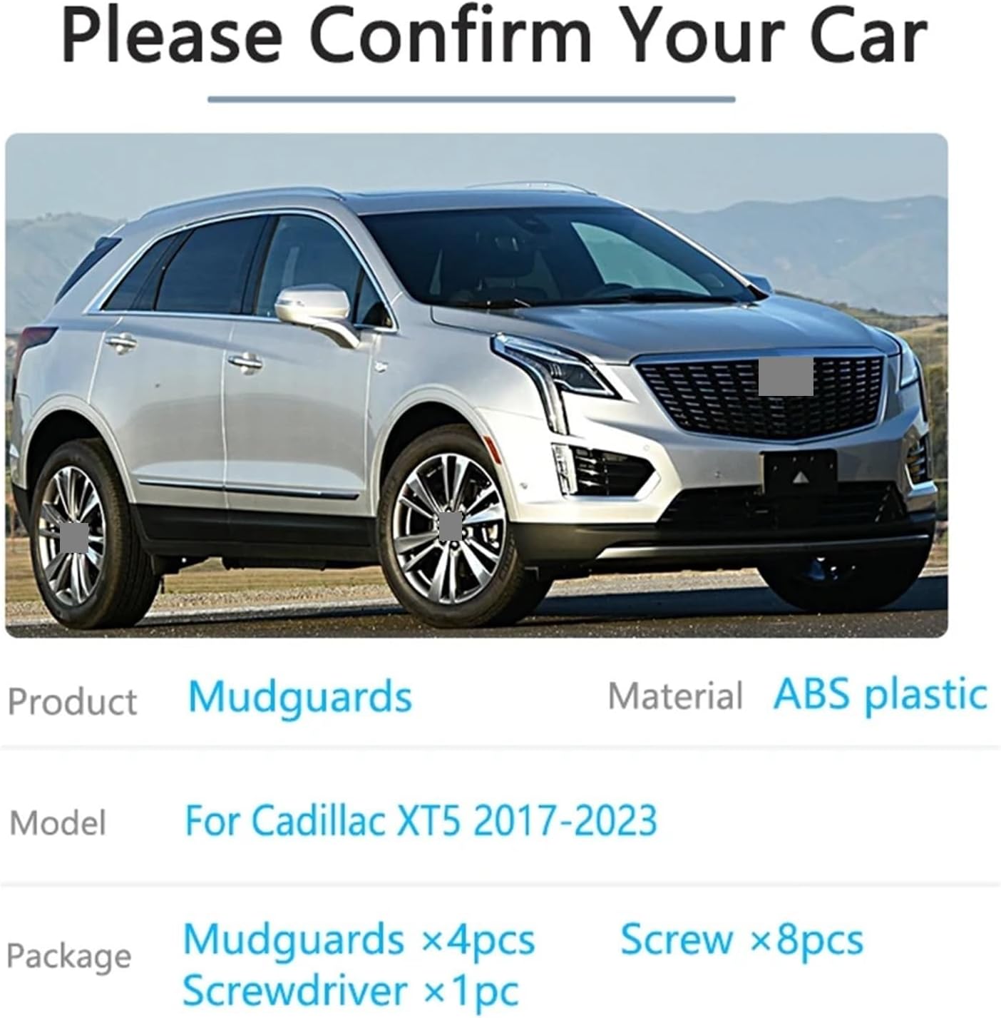 4PCS Mudguards For cadillacs XT5 2017~2023 Front Rear Mud Flaps Wheel Protector MudFlaps fenders Splash Guards Car Accessories