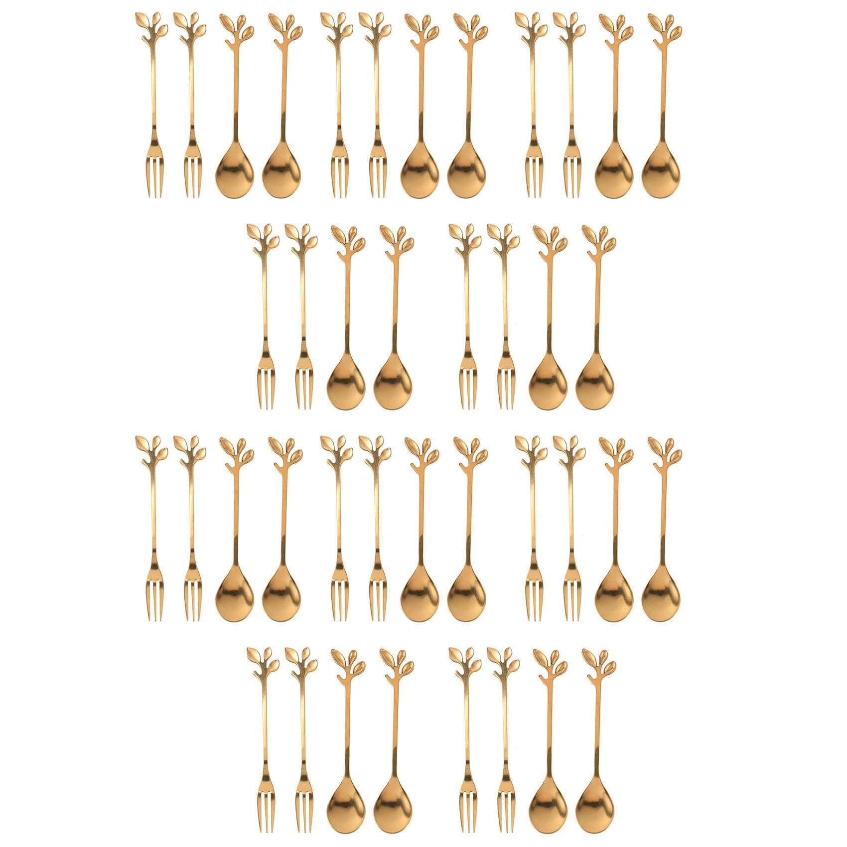 Hndhbfgrt Tableware Coffee Spoon Fork,40 Pack(20 Spoons 20 Forks) Little Demitasse Espresso Spoon and Dessert Forks Set