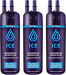 3 Pack W10295370a Refrigerator Water Filter Compatible with Whirlpool Water Filter 1,W10295370,EDR1RXD1,P4RFWB,Kenm0re 46-9081,Kenm0re 46-9930(Blue)
