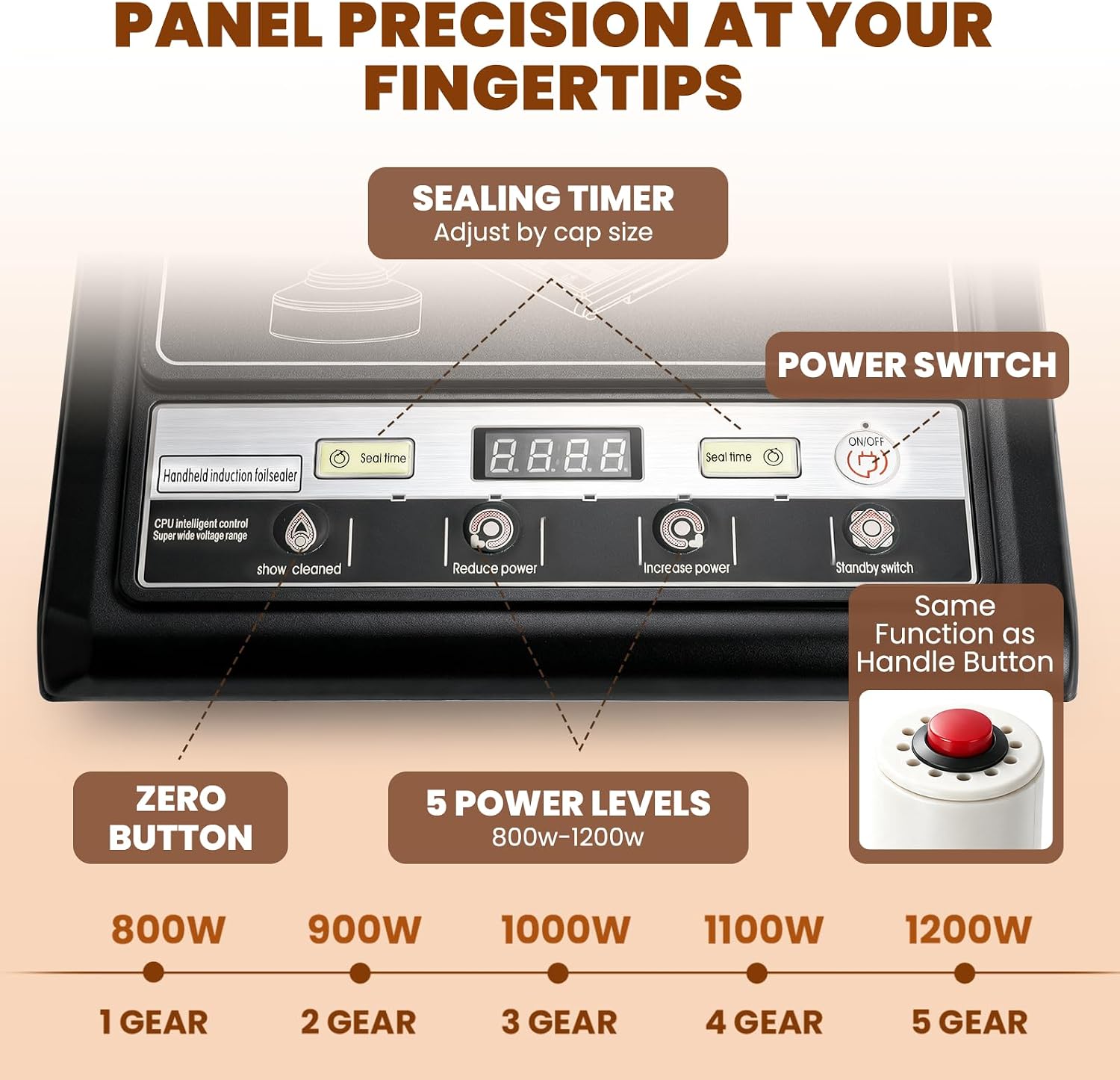 NEWTRY Induction Sealer with Base Stand, 20-100mm, for Plastic & Glass image 3