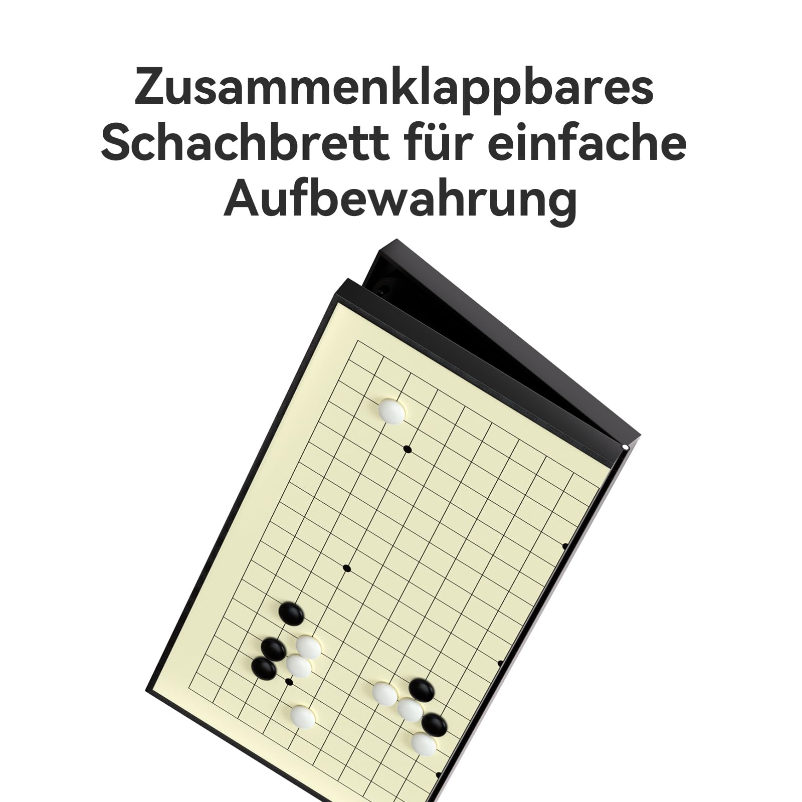 Go Spielset Brett, 29cm 19x19 Magnetisches Steinen mit Klapp Brett, Tragbares & Reisegrößen