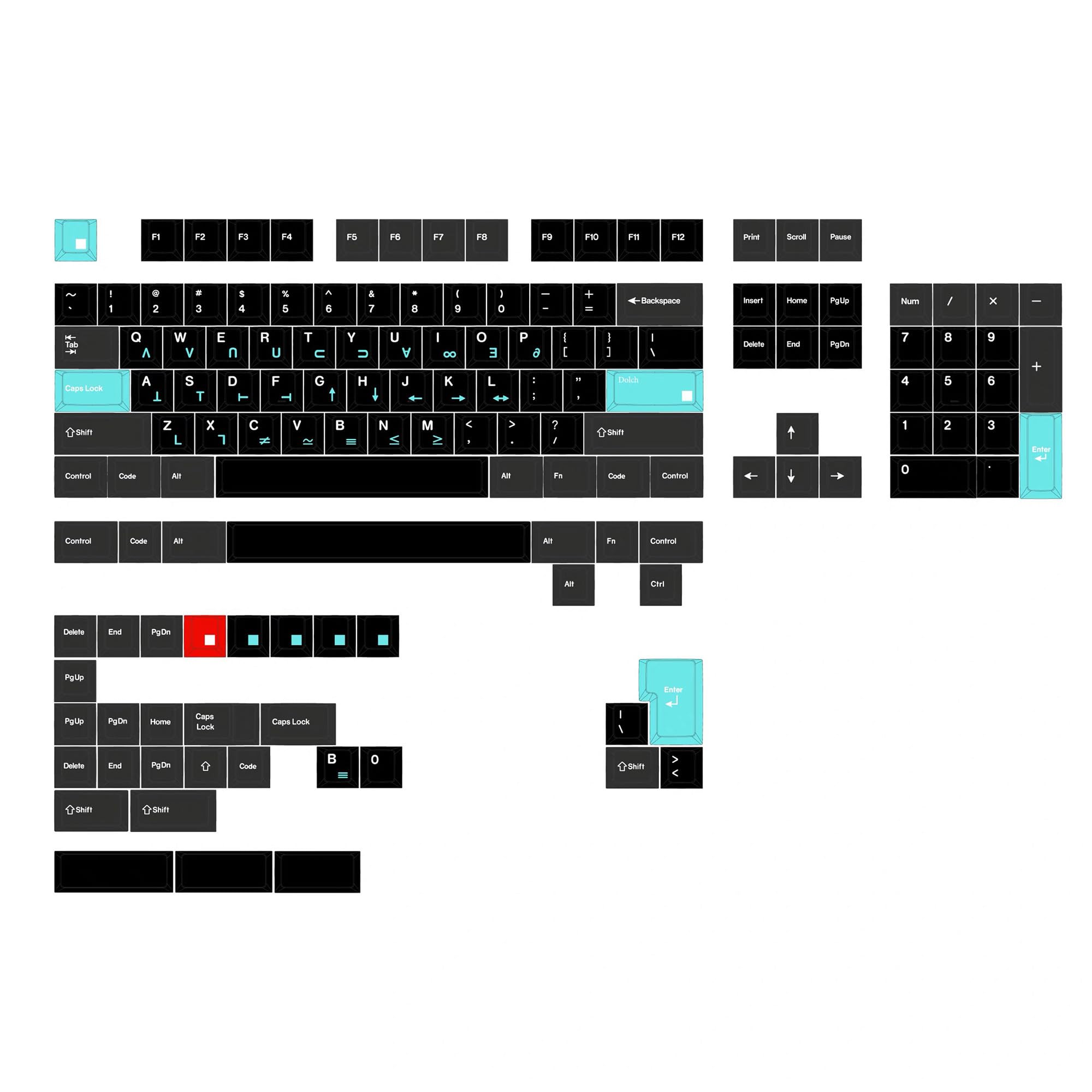 Klawisze z motywem mięty, 143 klawisze, profil wiśniowy PBT Dye Sub Top Print Keycap zestaw do 61 68 87 104 108 MX klawiatury mechaniczne