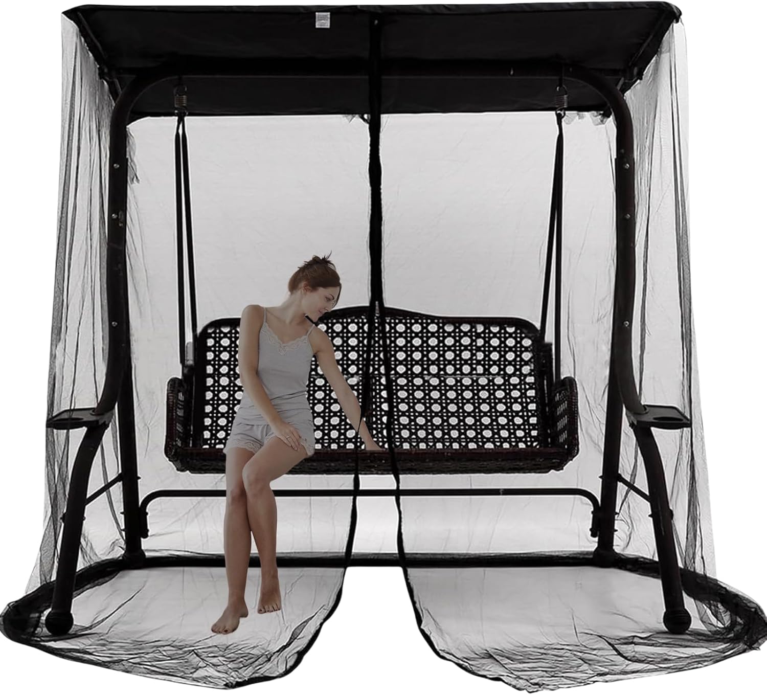 Patio Mosquitoes Netting, Zipper-Enabled Swing Chair Mesh Net, Net Gazebo, Gazebo Replacement Netting, Mesh Screen for Patio Garden Canopy Tent - Image 9
