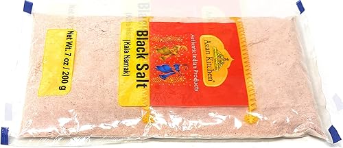 Miniatura 2 de Asian Kitchen Sal negra (Kala Namak Mineral) en polvo, vegana 7.05 oz (7 onzas) sin refinar, pura y natural, apta para gluten, sin OMG, origen
