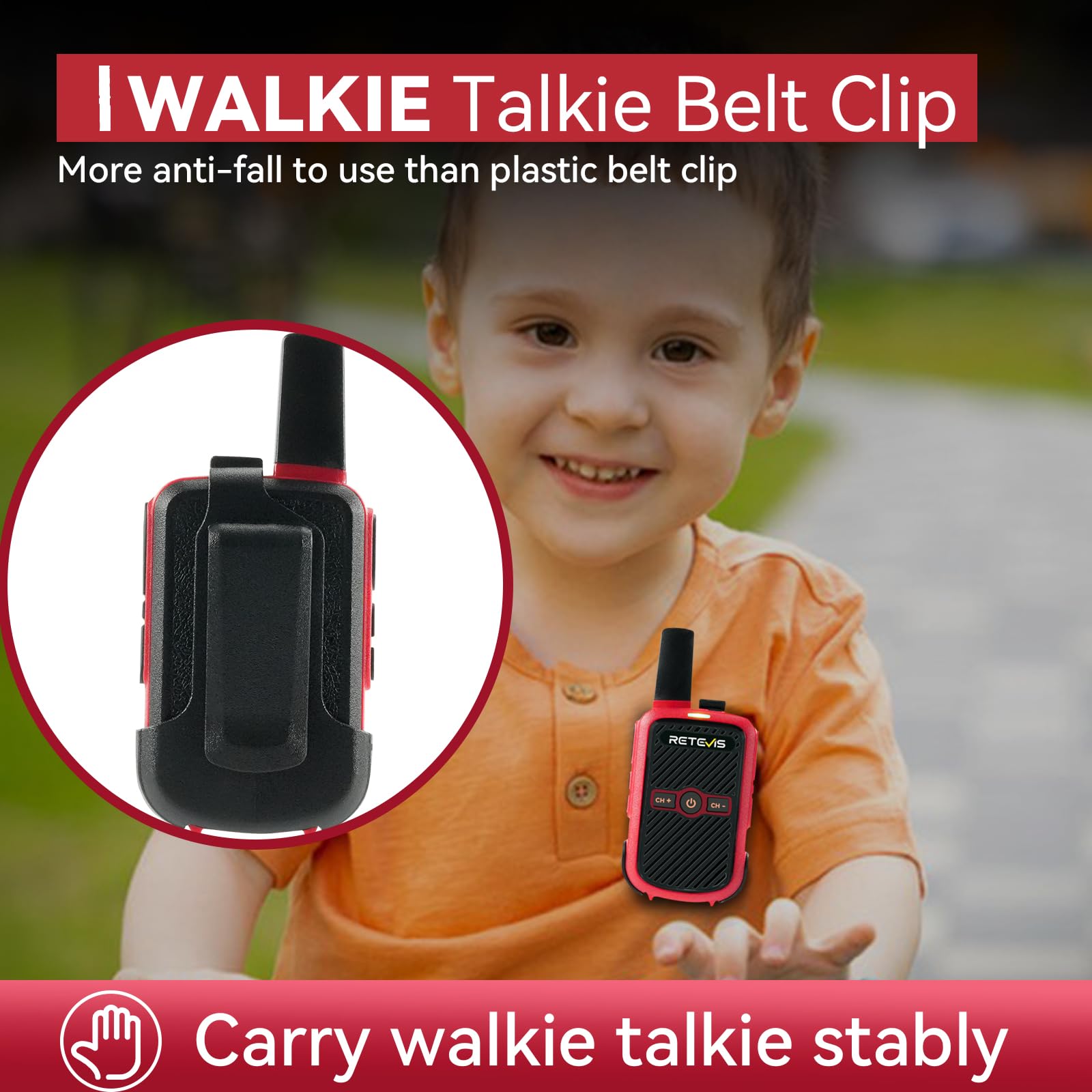 Retevis RT15 Walkie Talkie, ​​Profesjonalne Walkie Talkie, 1000 Mah, Vox, Po Wyjęciu Z Pudełka, Krótkofalówka Dalekiego Zasięgu Do Podróży Rodzinnych, Kempingów, Na Zewnątrz (Czerwony, 1 Para)
