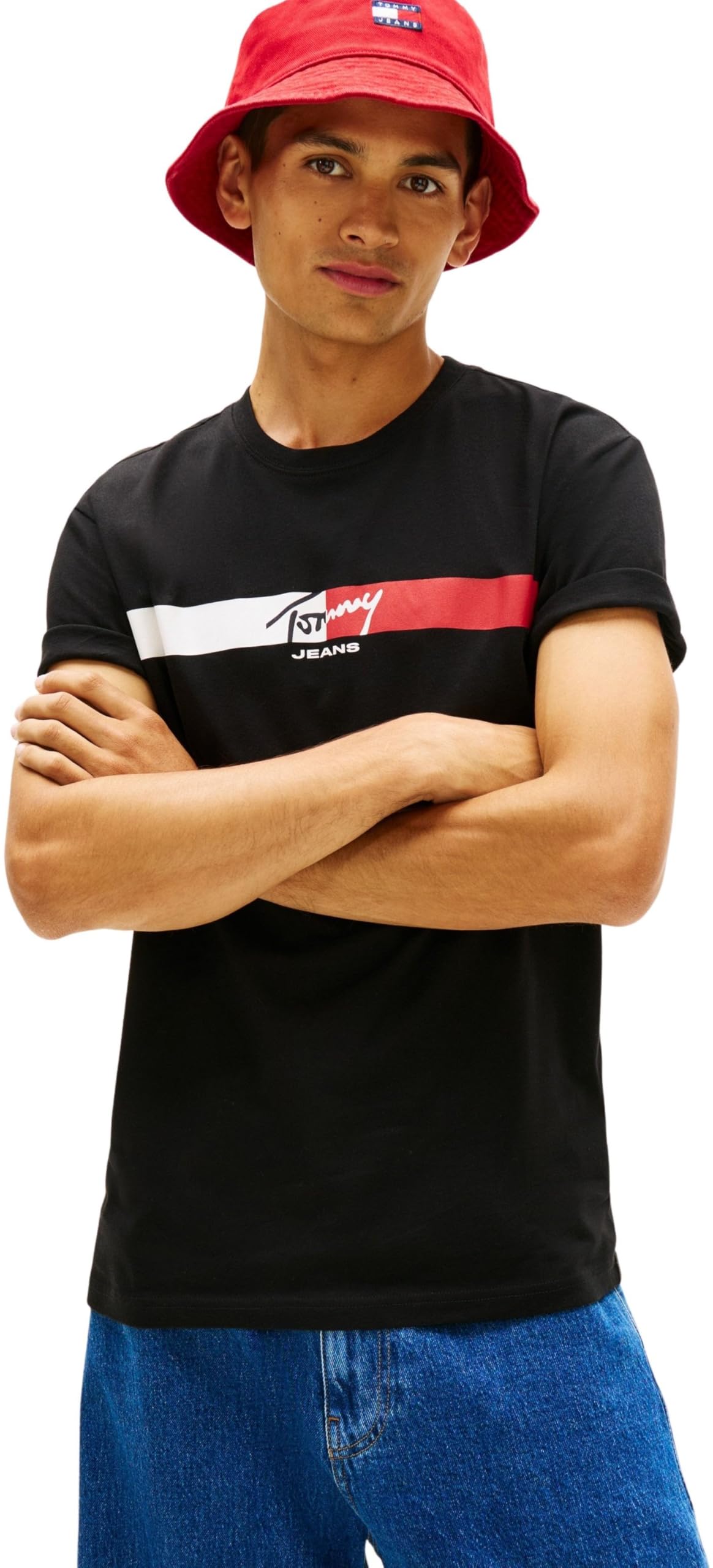 Tommy Jeans Men's Black T-Shirt in Size XL, Sports Direct