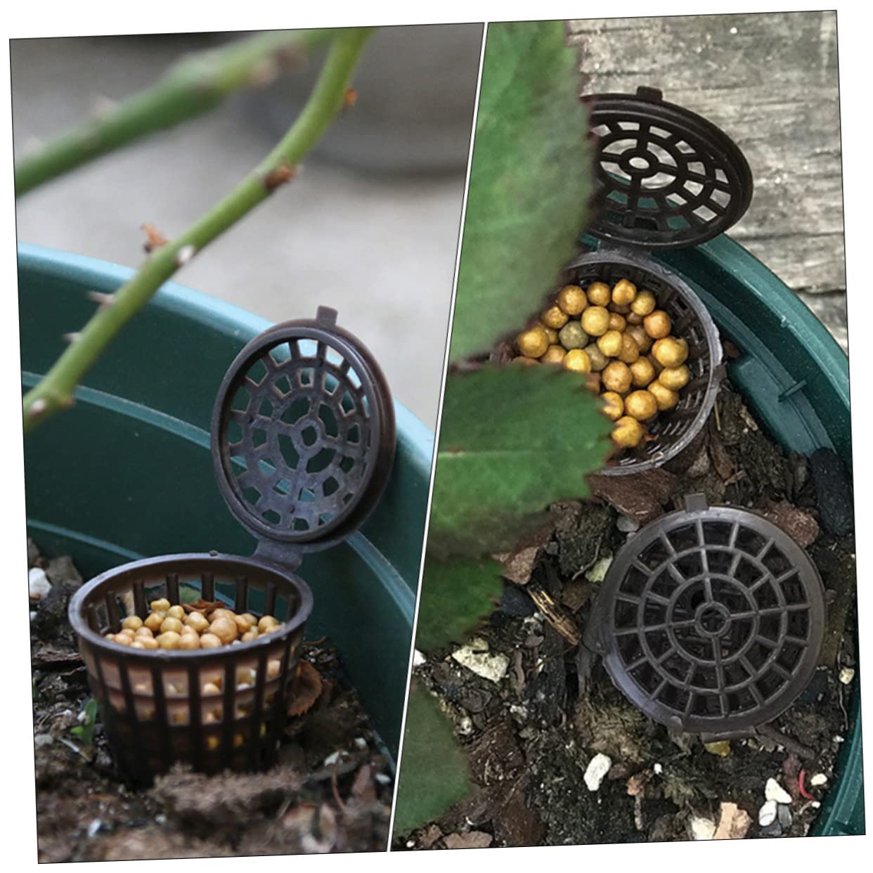 Toddmomy 150kawałki Sztuk Plastikowych Pojemników Nawóz Do Bonsai z Pokrywą Praktyczne Skrzynki Nawóz Do Roślin Doniczkowych Ochrona Przed Wiatrem i Ptakiem Wysoka Jakość Wykonania