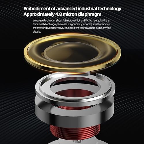 Miniatura 3 de KZ ZVX - Auriculares con cable, auriculares intrauditivos con micrófono, controlador dinámico lineal de doble cavidad de 0.394 pulgadas, auriculares