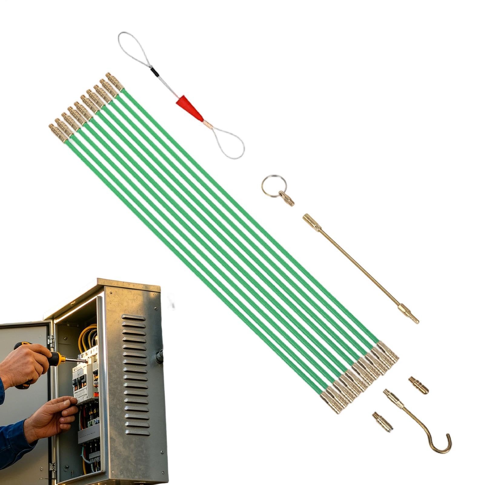 Passacavi Kit Aste In Fibra Di Vetro Per Cavi Elettrici | Passacavi Tirafilo Per Elettricisti Edilizia Casa Soffitto Sottotetto Uso Interno Ed Esterno