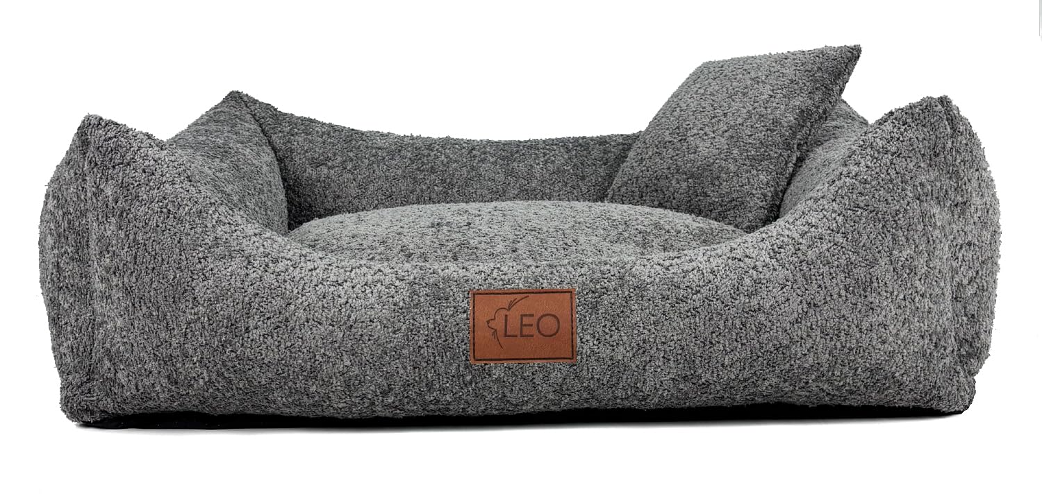Canapé Boucle lit pour Chien Coussin pour Chien canapé pour Chien. Housse Amovible et Lavable. (Graphite, L 100X80)