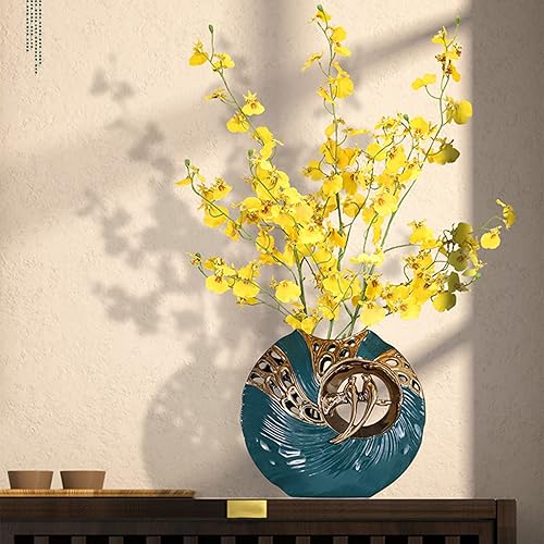 Miniatura 7 de Estatua moderna de arte abstracto de cerámica, estatuas de pájaros, figuras de pájaros de cerámica dorada, decoración del hogar, figuras