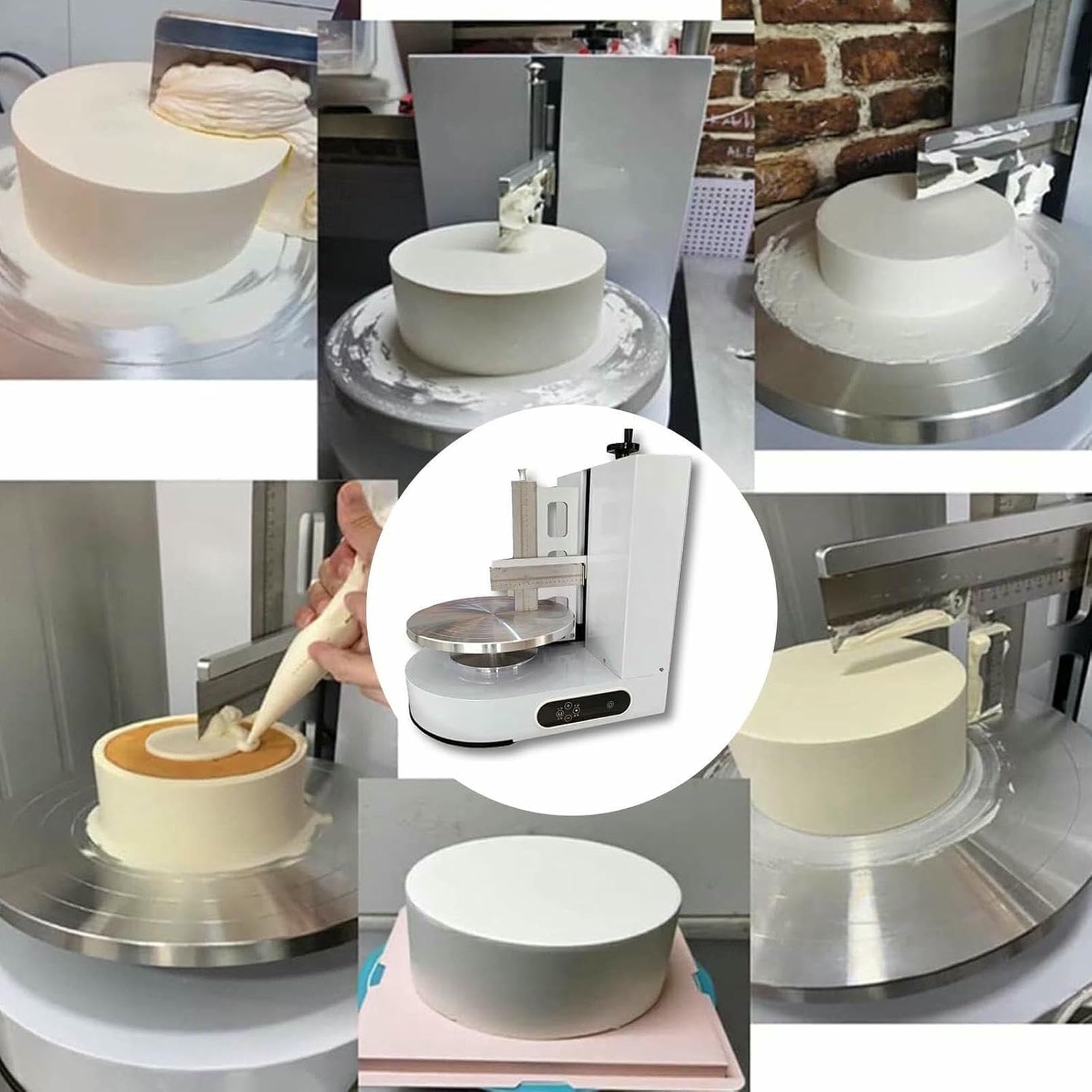 Esparcidor automático de crema para tartas para glaseado suave en pasteles de 4 a 12 pulgadas, ideal para tiendas de repostería y preparación de pasteles de cumpleaños