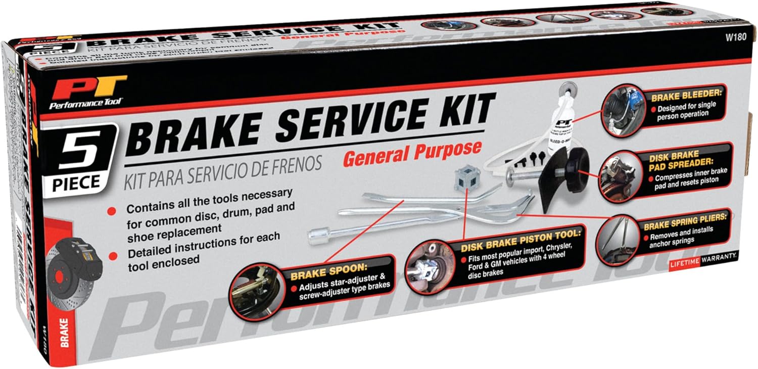 Performance Tool W180 Brake Service Kit, 5-Piece