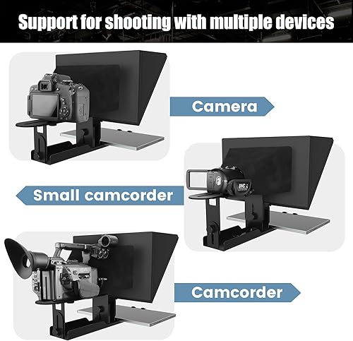 Miniatura 5 de ILOKNZI Teleprompter de 14 pulgadas para cámara, con aplicación de teleprompter remoto, indicando compatible con iPad de 14 pulgadas o más pequeño,