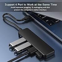 Vista 2 de Hub USB, VIENON Hub USB de 4 Puertos USB 3.0 Hub USB Divisor Expansor USB para Portátil, Xbox, PS4/5, Unidad Flash, Disco Duro, Consola, Impresora