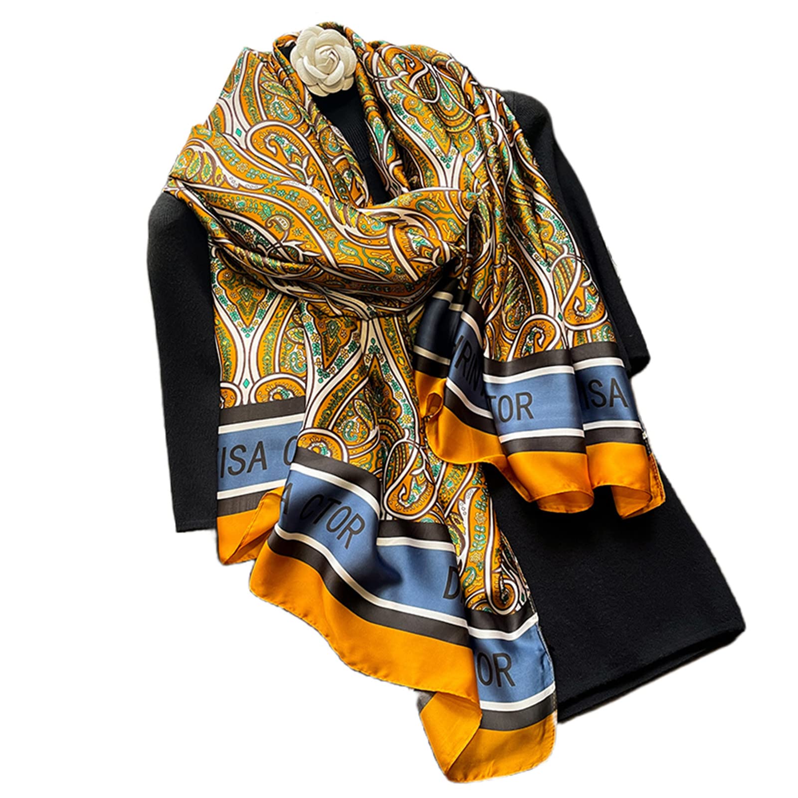 Sciarpa di Seta Sciarpa di Seta Sciarpa Lunga da Donna Cappotto di collocazione Primaverile, Autunnale e Invernale Sciarpa di Seta Esterna Sciarpa di Collo Sciarpa Sottile